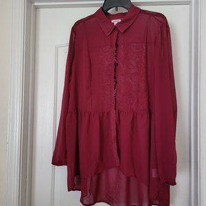 Bongo Plus Sheer Top Womens US Size 2X